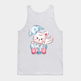 Japanese cat kitten concept art Tank Top